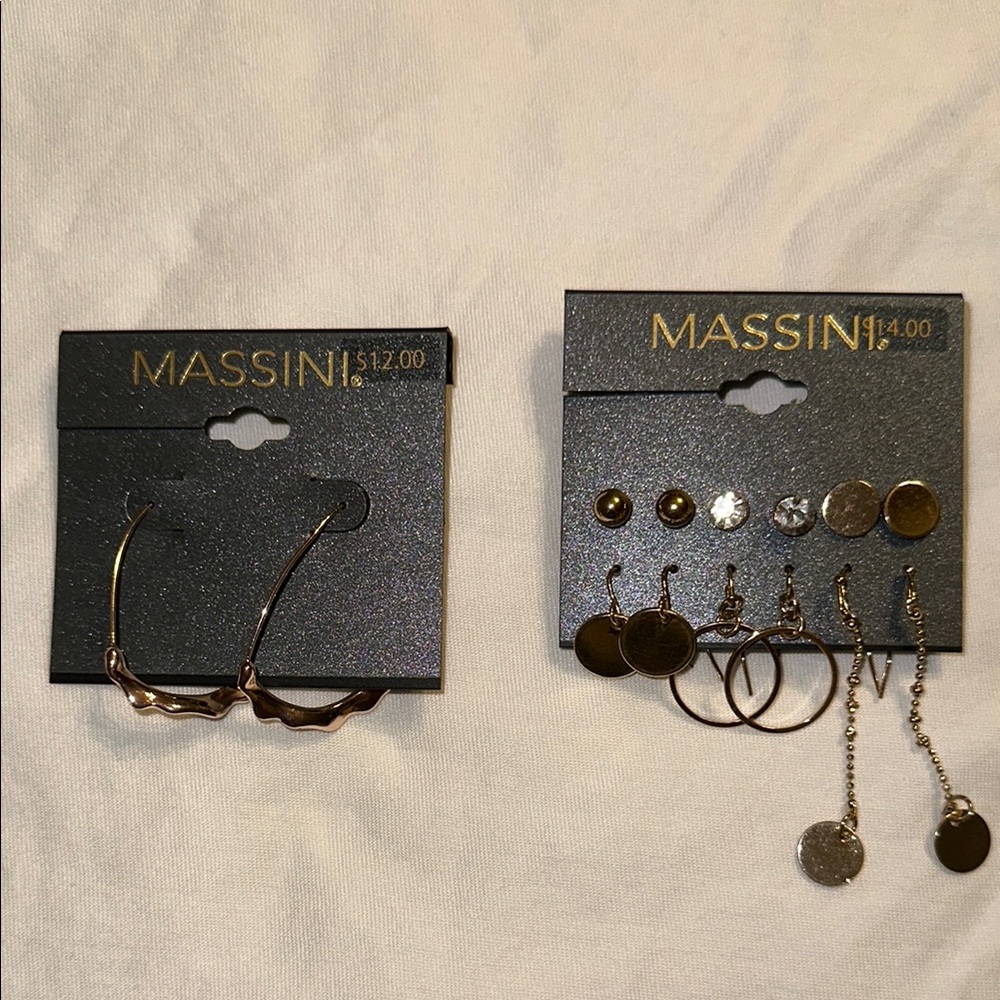 NWT Massini Rose Gold/Gold Tone Earrings (7 Pairs)